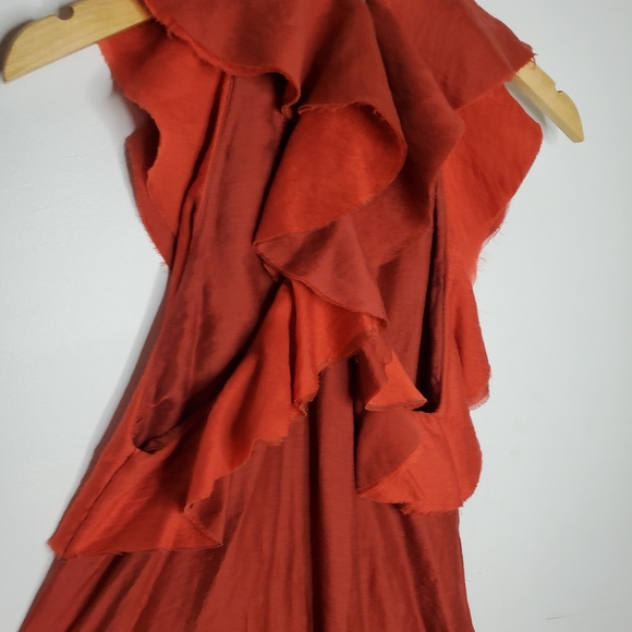 H&M CONCIOUS EXCLUSIVE rust mini dress w/ pockets - Picture 10 of 10